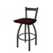 Holland Bar Stool Co 30" Low Back Swivel Bar Stool, Pewter Finish, Dark Cherry Oak Seat 82130PWDCOak - alternate 1